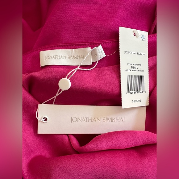 Jonathan Simkhai Hansel Satin Dress in Bougainvillea, size 0 NWT! - Picture 9 of 13